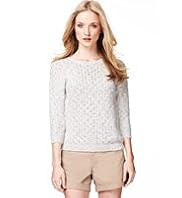 Indigo Collection Cotton Rich Cross Petal Jumper