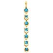 14K Yellow Gold Swiss Blue Topaz Pendant