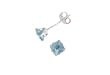 Sterling Silver 6mm Princess-Cut CZ Fashion Birthstone Earring in 6 Prong Setting, March