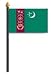 Turkmenistan Flag Rayon On Staff 4 in. x 6 in.