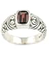 Bask Faceted Rectangle Garnet Ring