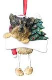 Yorkshire Terrier Puppycut Dangling/Wobbly Leg Christmas Ornament