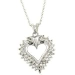 Sterling Silver 1/2 Ct TW Genuine Diamond Heart Pendant