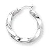 Jewelry : 14k White Gold Polished 4mm Twisted Hoop Earrings