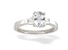 14K White Gold Genuine Oval White Topaz and Diamond Engagement Ring
