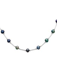 Sterling Silver Peacock Cultured Pearl Necklace - QH2406-18"