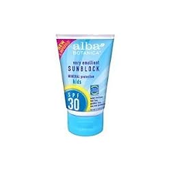 Alba Botanica SunBlock, Mineral protection, Kids SPF 30, 4-Ounce Tube, (Pack of 2)