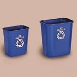 Deskside Paper Recycling Wastebasket, Blue, 28-1/8 qt., 14-3/8w x 10-1/4d x 15h. EA
