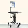 Mobile Computer Stand with LCD Mount, CPU Holder and Adjustable Work Surface - Black