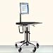 Mobile Computer Stand with LCD Mount, CPU Holder and Adjustable Work Surface - Black