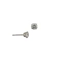 10K CZ Earring 4MM Round White Gold Stud