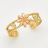 14k Yellow & Rose Gold Two-Tone Daisy Toe Ring