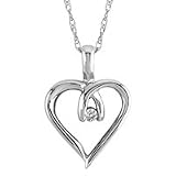 10kt. White Gold, Diamond Heart Pendant