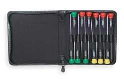 Westward 4YP43 Screwdriver Set, SS, Swivel, 12 Pc