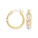 14K 2-TONE DIAMOND CUT HOOP EARRINGS
