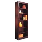 ALERA Narrow Profile Bookcase, Finished Back, Wood Veneer, 6-shelf, 24x12x72, Mahogany by Alera