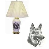 Porcelain Lamp with German Shepherd