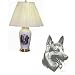 Porcelain Lamp with German Shepherd