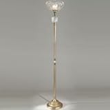 IMAGE OF Dale Tiffany GR60821 Bologna Torchiere Lamp, Antique Brass and Crystal Shade