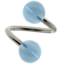 Spiral Twister - Sky Blue BEACH BALL Belly Button Ring by 