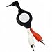 Cables Unlimited ZIP-AUDIO-CD5 Zip-Linq Retractable 3.5mm to 2 RCA Audio Cable - Black