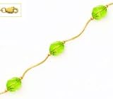 14k Yellow 8 mm Helix Green Crystal Necklace - Choice 18-inch