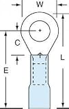 3M Scotchlok Brazed Seam Ring Tongue Heat Shrink Terminal MH14-14R/SX, Stud Size 1/4