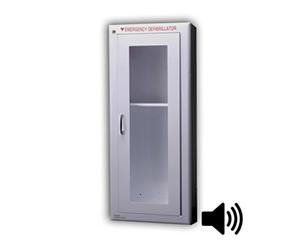 Tall AED Wall Cabinet Stainless Steel with Alarm