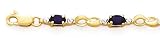 10k Gold, Diamond & Created Sapphire Bracelet (2.52ctw).