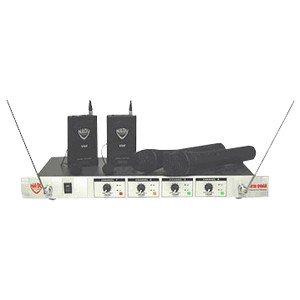 Nady 401X QUAD Wireless Microphone System. NADY 401X-LT 4-CHANNEL VHF..FREQ E4/F VHFACC. 173.8MHz, 203.4MHz System Frequency