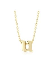 Golden Initial U Pendant Necklace