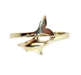Genuine 10 KT Yellow Gold Dolphin Slim Band 10K Ring Size 5