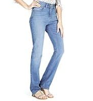 Straight Leg Plain Denim Jeans