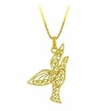 Vermeil (24k Gold over Sterling Silver) Filigree Bird Dove Pendant