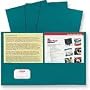 Office Depot Twin-Pocket Portfolios, Teal, Pack Of 10