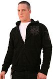V05H068-BLACK-BLACK MARK NOVELTY ZIP UP HOODIE--S