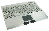 Keysonic Compact Notebook Layout Aluminium Keyboard With Integrated Touch Pad, PS/2 Connection