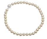 L. Erickson Pearl Necklace with Swarovski Encrusted Magnetic Clasp - Champagne