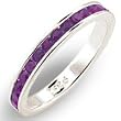 Women's Stone Band Amethyst Swarovski.Crystal Ring, Size: 5-10 Sterling Silver .925