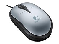 Logitech Notebook Optical Mouse Plus 3 Btn Design with Integrated Cord Wrap System - Silver & Black Finish