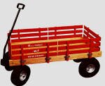  : F600 Berlin Loadmaster Heavy Duty Wooden Wagons RED & Natural (Big Air Tire).BUILT IN OHIO BY AMISH CRAFSTMEN