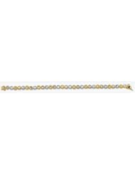 14k TriColor Diamond Cut Bracelet 7"