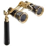Pro Optic 3 x 25 Opera Glass Binocular with Built In Extendable Handle, BLack with Gold Trim 21483LoOf L. SL160 Pro Optic 3 x 25 Opera Glass Binocular with Built In Extendable Handle, BLack with Gold Trim