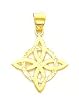 Charm - 14kt Yellow-gold Solid Polished Diamond-cut Trinity Pendant