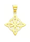 Charm - 14kt Yellow-gold Solid Polished Diamond-cut Trinity Pendant