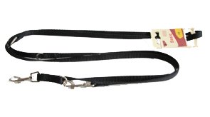 Hundeleine Führleine Nylon schwarz, 200cm / 10mm