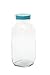 Vestil BTL-SW-G-16-CS Wide-Mouth Square Glass Bottle with Green Cap, 16 oz Capacity, Clear (Pack of 6)