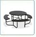 Eagle One Portable Round Expanded Metal Table with 4 Seats - Evergreen - Honeycomb Pa...
