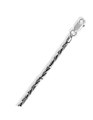 Rock Chain Diamond Cut Swirl Twist Antiqued Oxidized Sterling Silver