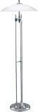 Orbiter Polished Steel/Frosted Glass Dome Shade Floor Lamp